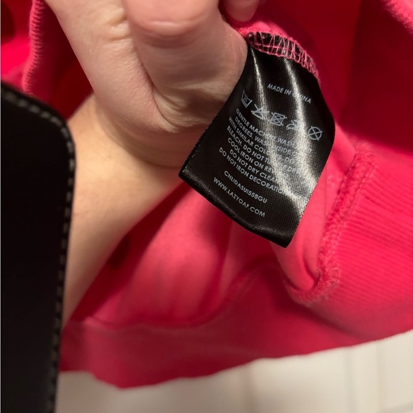 Lazy Oaf Pink Velour Heart Fleece - Picture 5 of 7